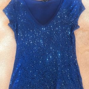 Bright Blue Sequin Tee